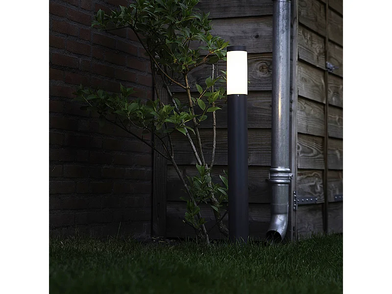 Borne d'éclairage extérieure gris anthracite 80 cm IP44 opale - Rox