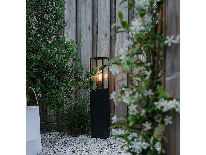 Lampadaire d'extérieur industriel noir 80 cm IP44 - Charlois