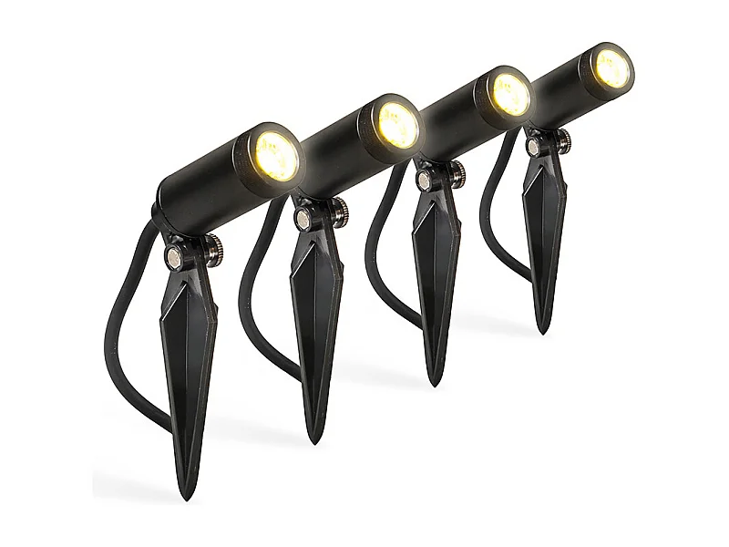 Lot de 4 spots à broches avec LED IP68 - Garly
