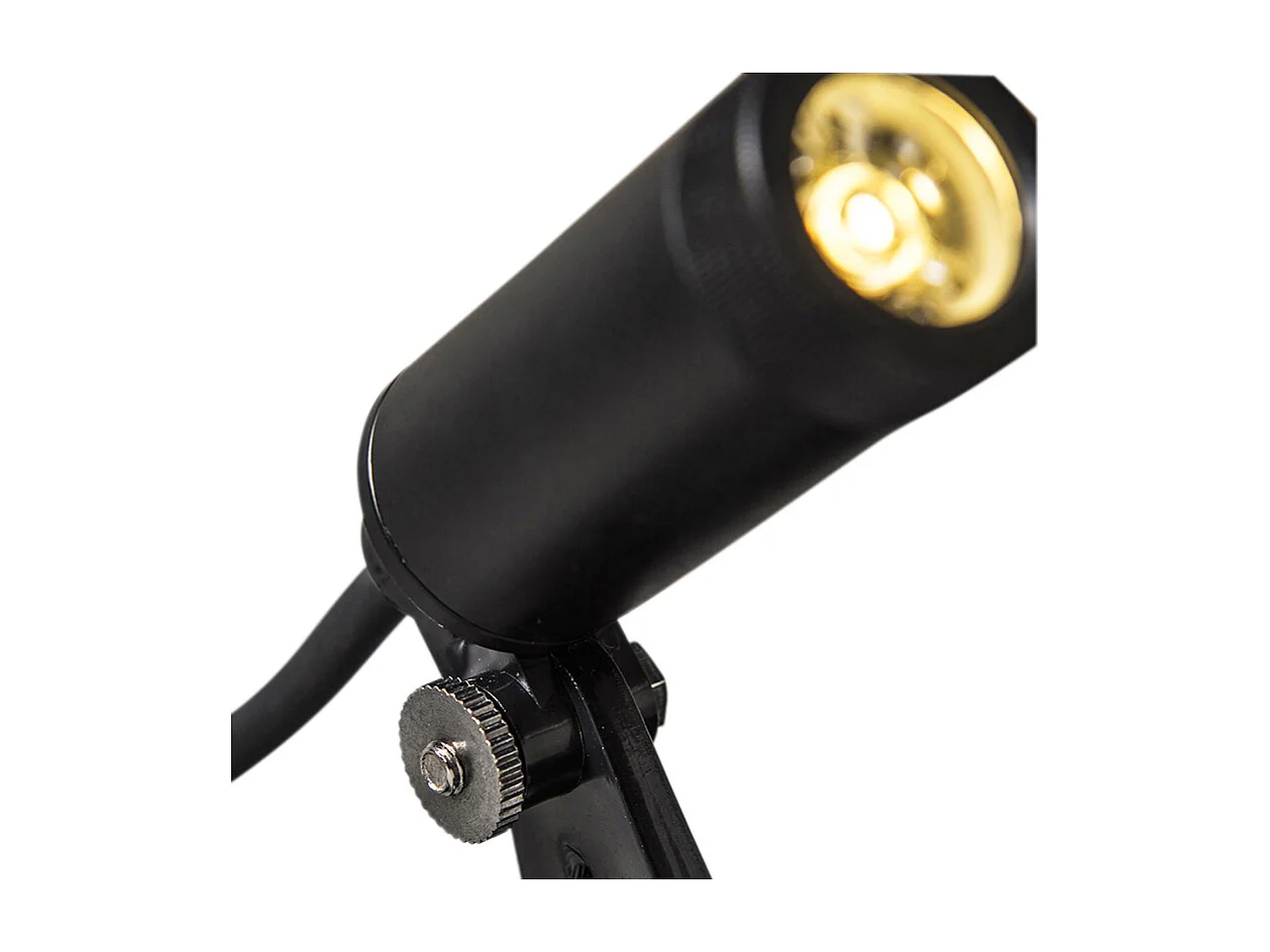 Ensemble de 4 spots de jardin noirs avec LED IP68 - Garly