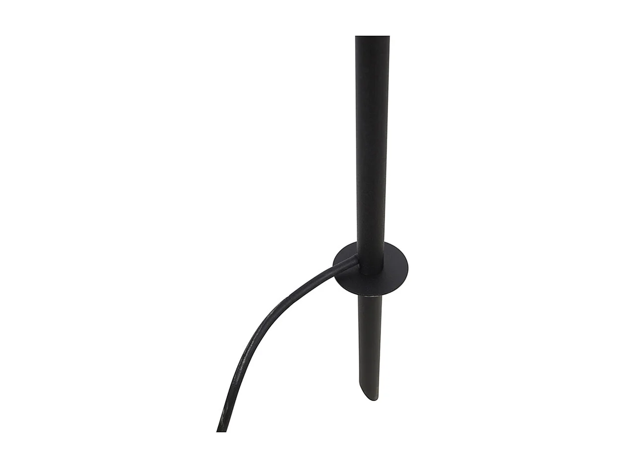 Spot orientable à piquer noir réglable IP44 avec cordon et prise - Basic