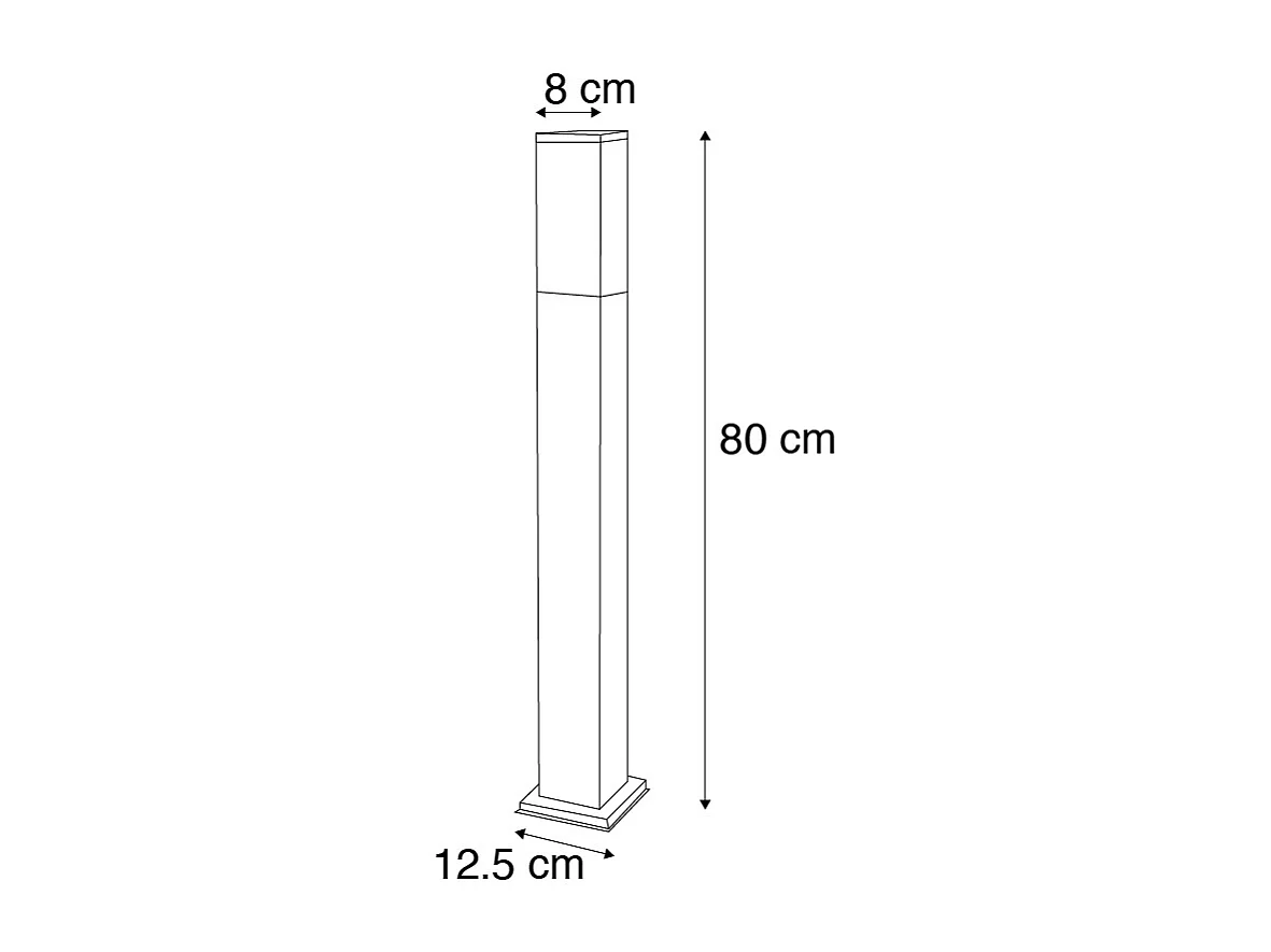 Lampadaire d'extérieur intelligent gris foncé 80 cm avec Wifi P45 - Malios