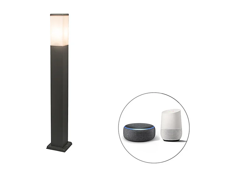 Lampadaire d'extérieur intelligent gris foncé 80 cm avec Wifi P45 - Malios