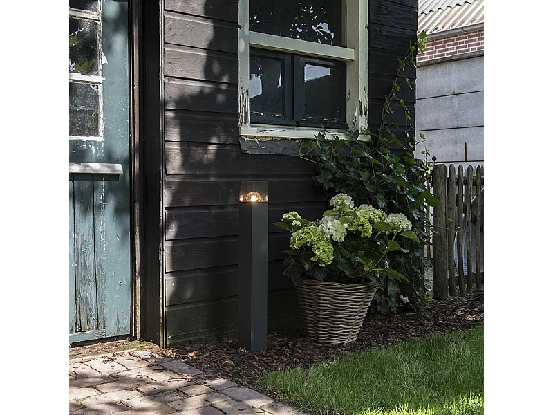 Lampadaire d'extérieur moderne 70 cm gris foncé IP44 - Danemark