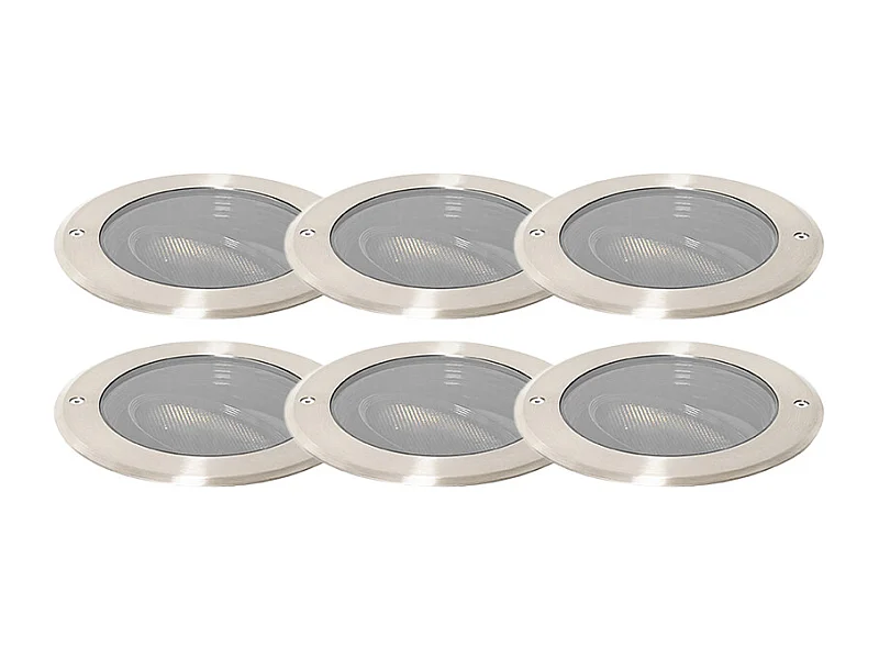 Lot de 6 spots de sol acier AR111 orientables IP65 - Delux Honey