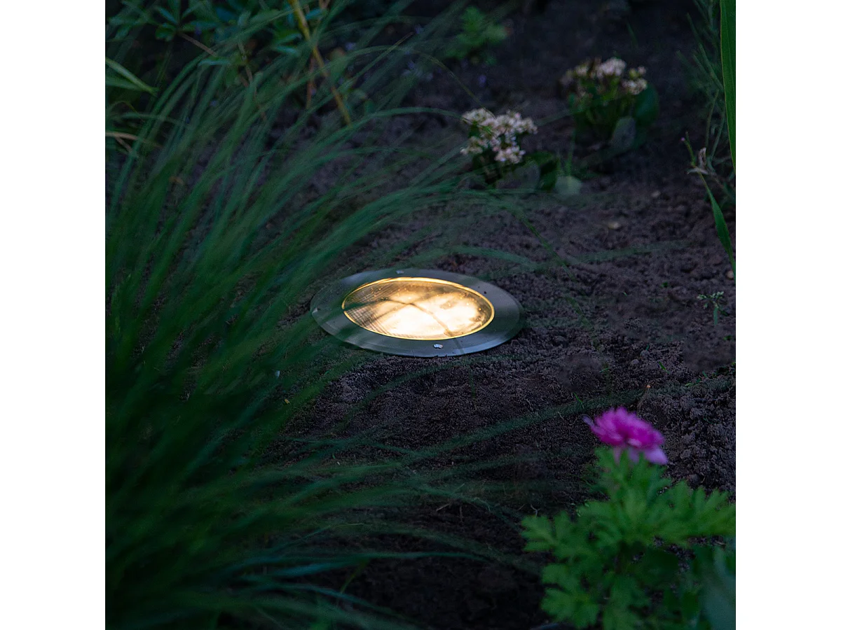 Lot de 6 spots de sol acier AR111 orientables IP65 - Delux Honey