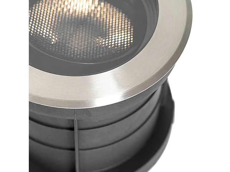 Ensemble de 6 spots encastrés acier AR111 orientables IP65 - Delux Honey