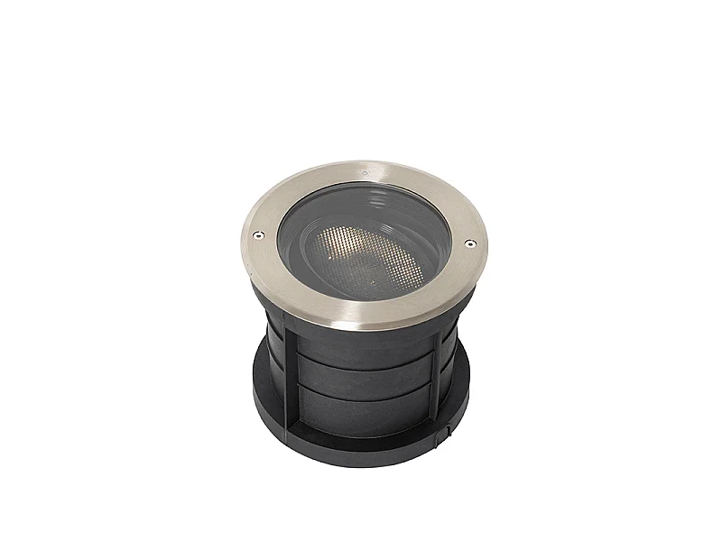 Ensemble de 6 spots encastrés acier AR111 orientables IP65 - Delux Honey