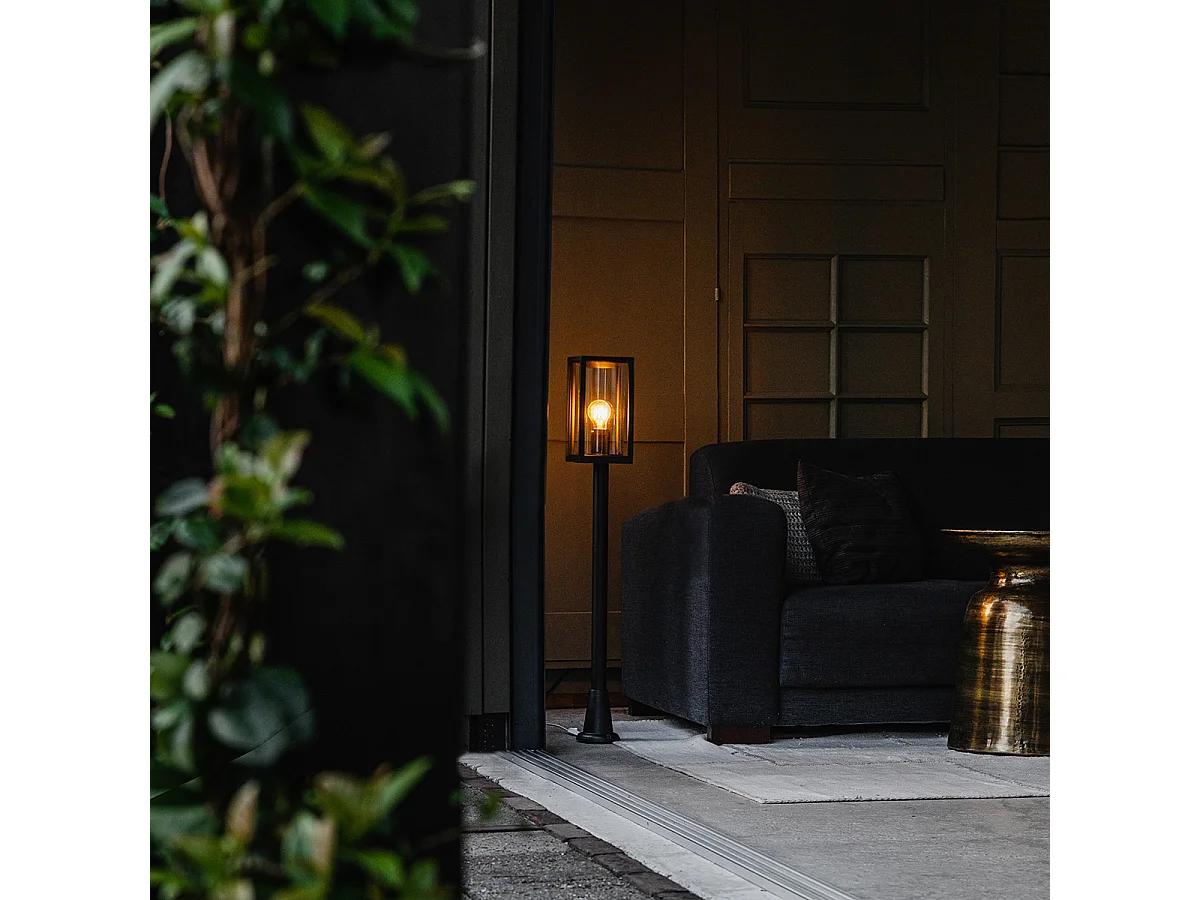 Lampadaire d'extérieur industriel noir 100 cm IP44 - Charlois