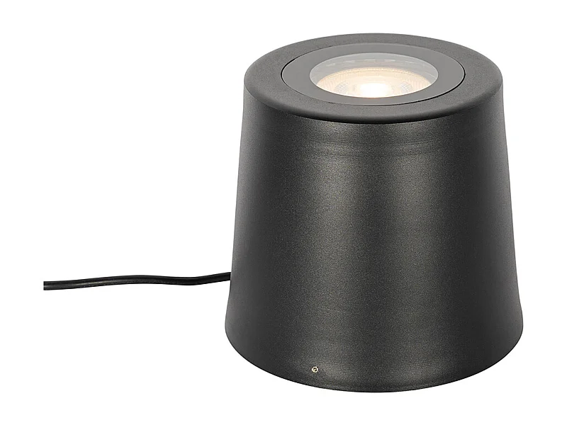 Projecteur de jardin moderne noir rond IP65 AR111 - Lennard