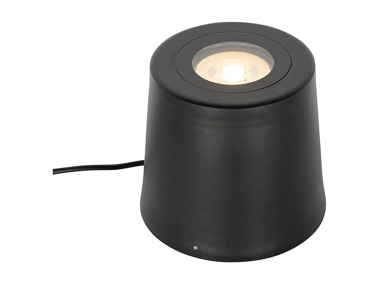 Spot de jardin moderne noir rond IP65 AR111 - Lennard