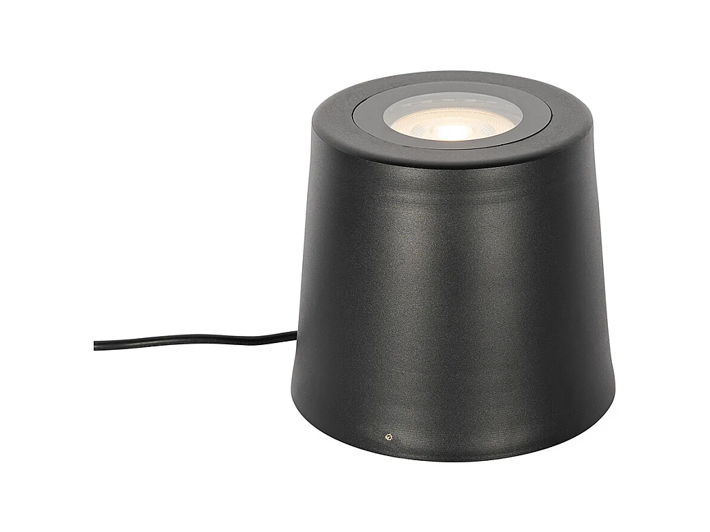 Spot de jardin moderne noir rond IP65 AR111 - Lennard