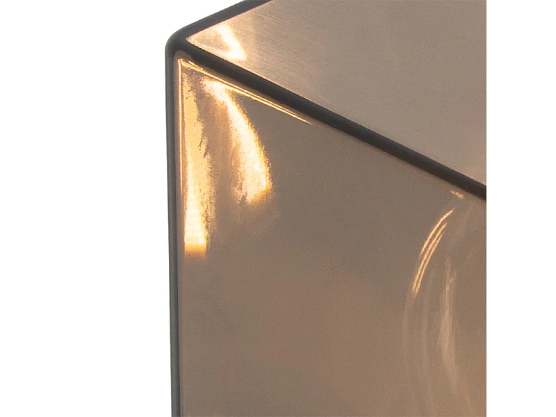 Lampe d'extérieur sur pied noire 70 cm IP44 avec verre fumé - Danemark