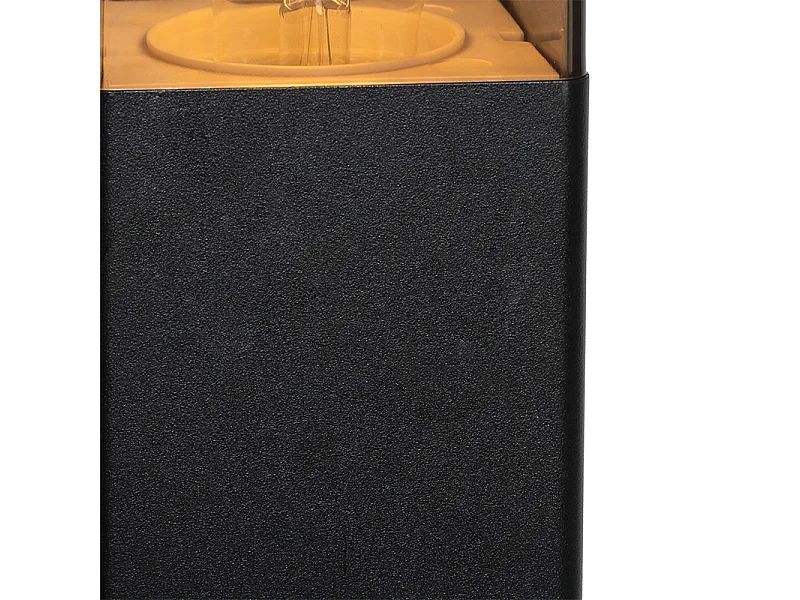 Lampadaire d'extérieur noir 70 cm IP44 avec verre fumé - Danemark