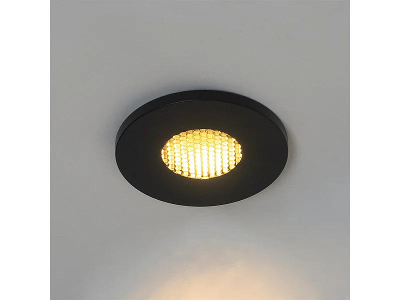 Spot encastré moderne pour salle de bain noir IP54 - Shed Honey