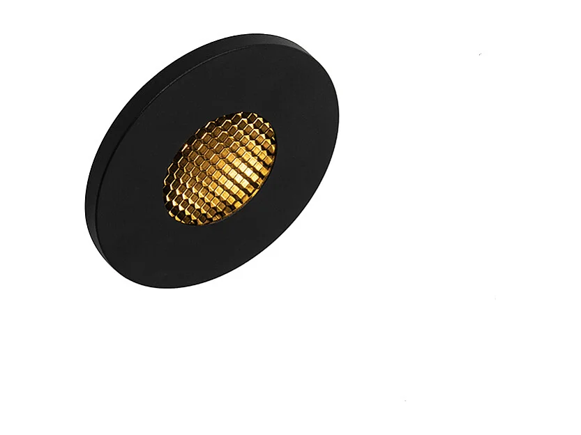 Spot encastré moderne pour salle de bain noir IP54 - Shed Honey