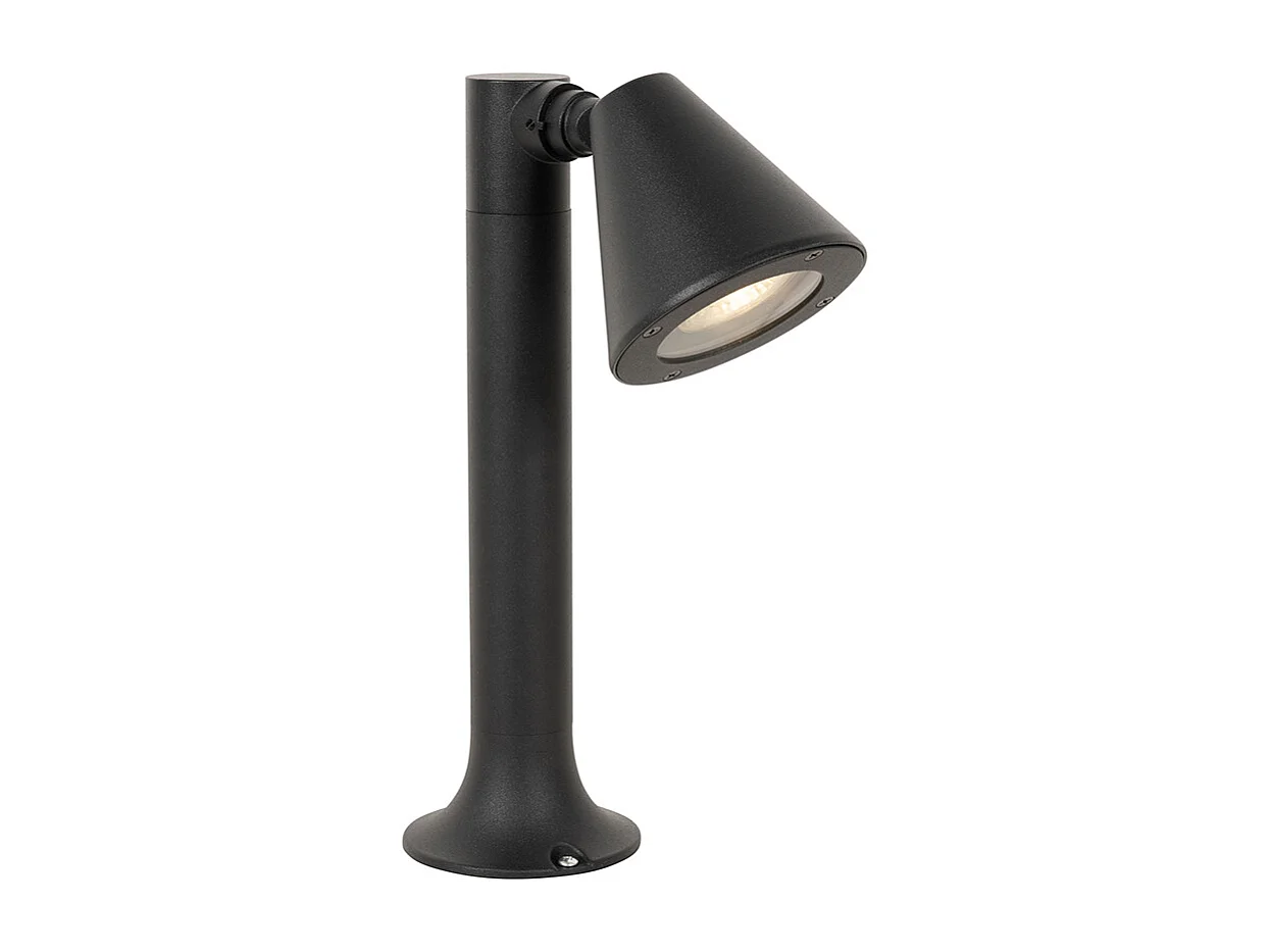Borne d'extérieur moderne noire 30 cm IP44 orientable - Ciara