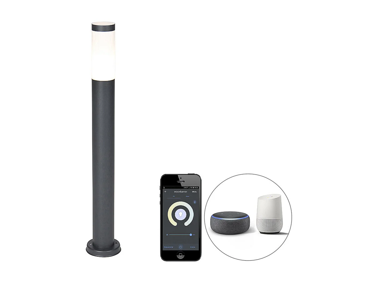 Lampadaire d'extérieur intelligent anthracite 80 cm avec Wifi P45 - Rox