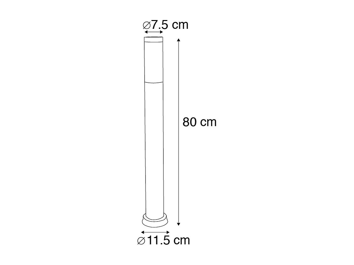 Lampadaire d'extérieur intelligent anthracite 80 cm avec Wifi P45 - Rox