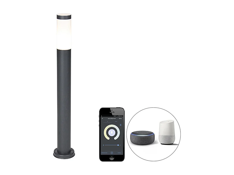 Lampadaire d'extérieur intelligent anthracite 80 cm avec Wifi P45 - Rox