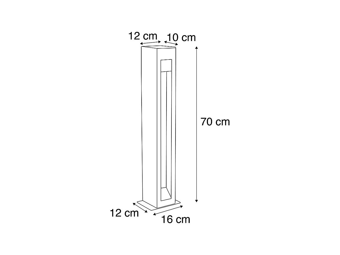 Lampe exterieure contemporaine grise 70 cm - Sneezy