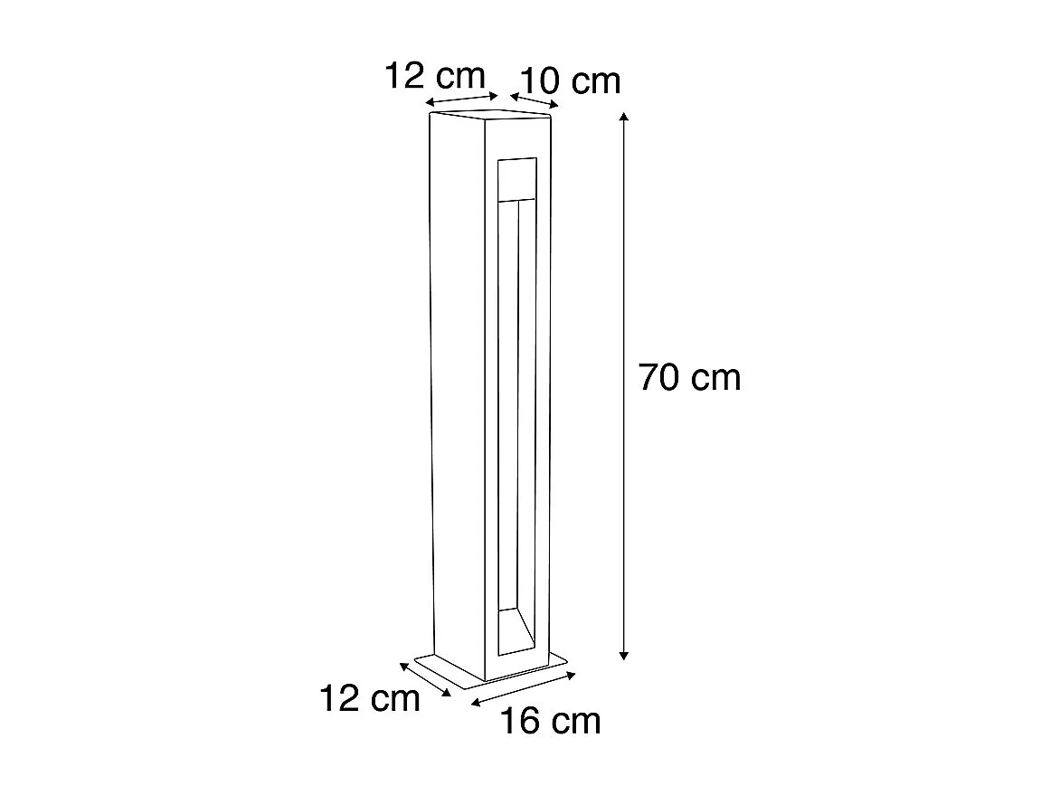 Lampadaire d'extérieur moderne en basalte 70 cm - Sneezy