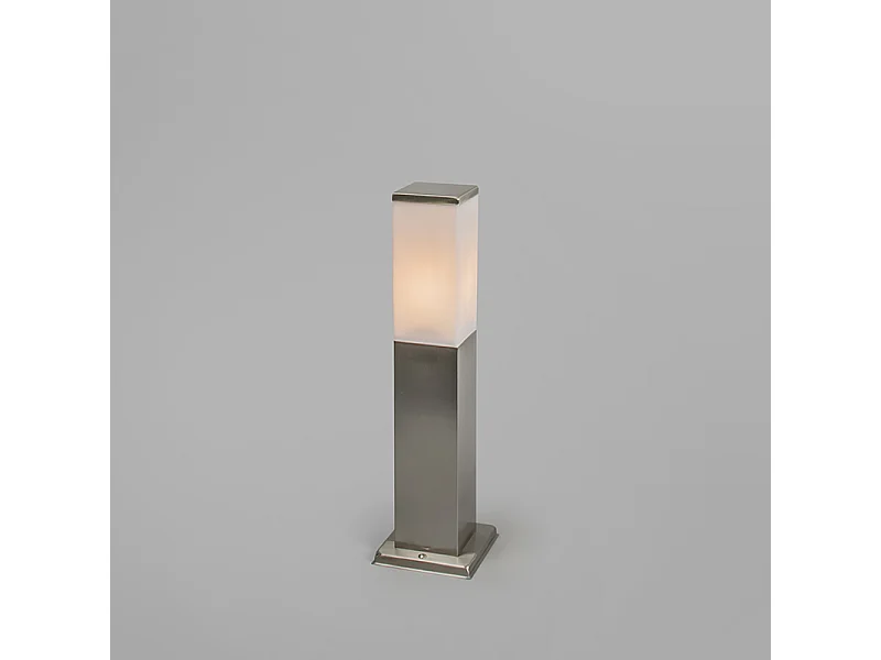 Lampadaire d'extérieur en acier 45 cm IP44 - Malios avec piquet de terre et presse-étoupe