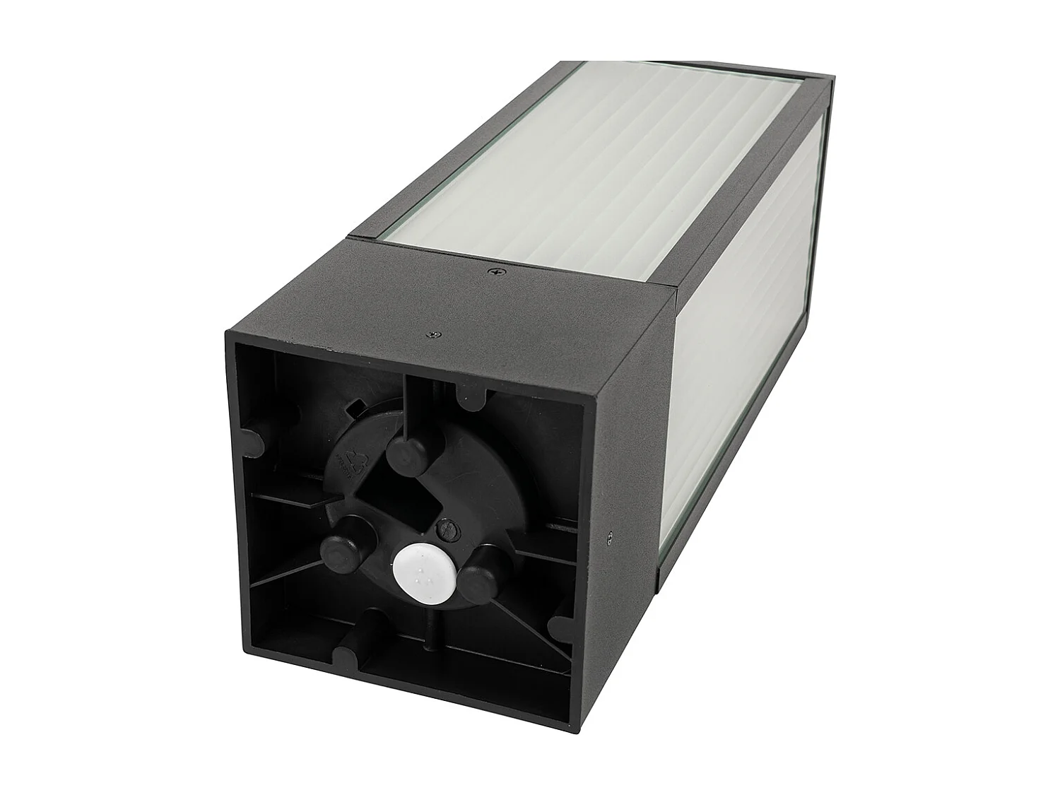 Lampe d'extérieur sur pied noire avec verre nervuré 40 cm IP44 - Charlois