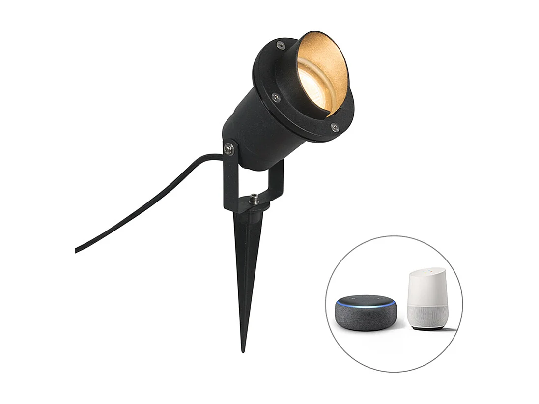 Spot encastrable intelligent noir IP65 avec Wifi GU10 - Done