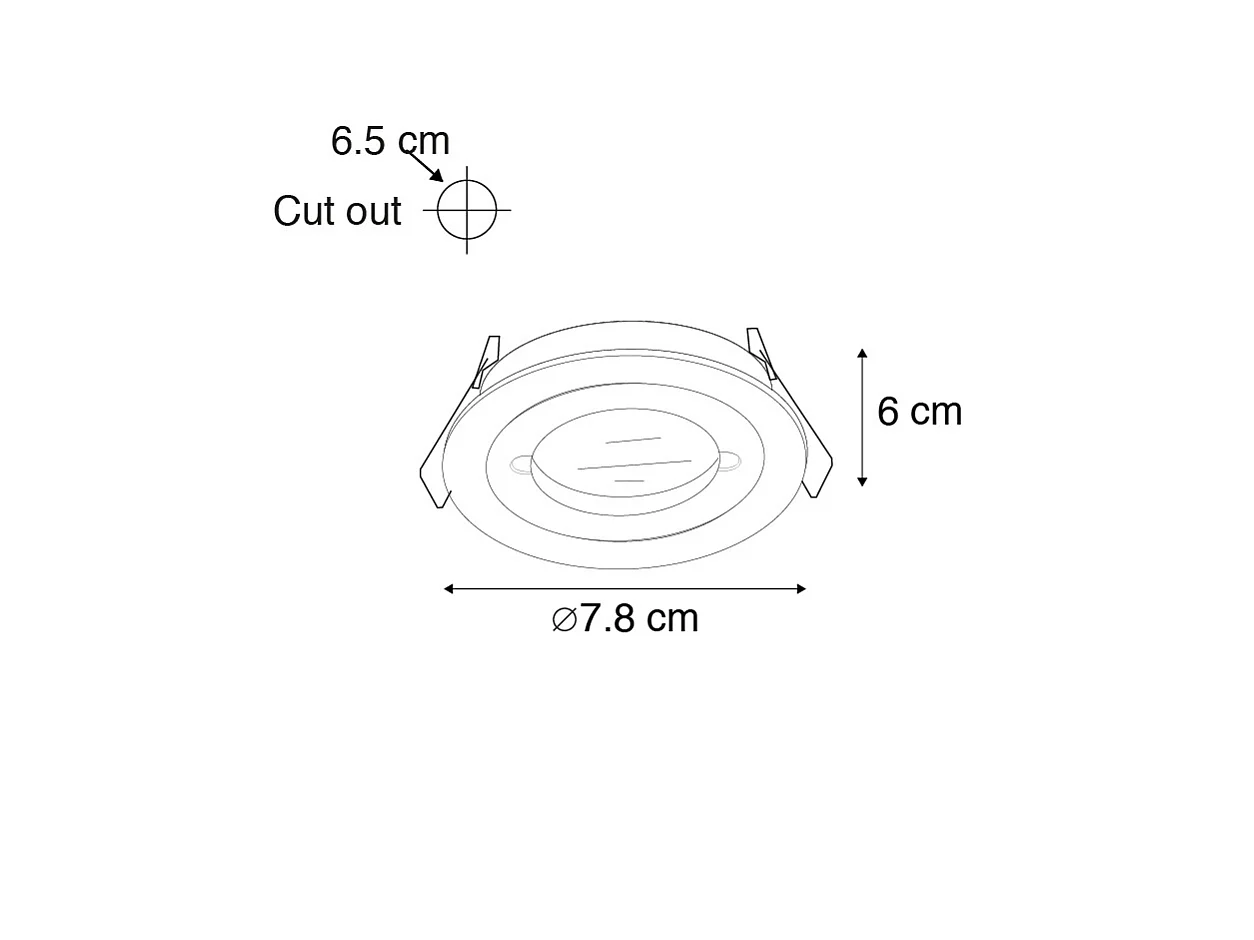 Spot encastrable intelligent moderne noir rond avec WiFi GU10 IP54 - Xena