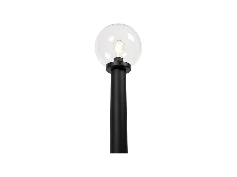 Lampe d'extérieur sur pied noire avec sphère transparente 100 cm IP44 - Sfera