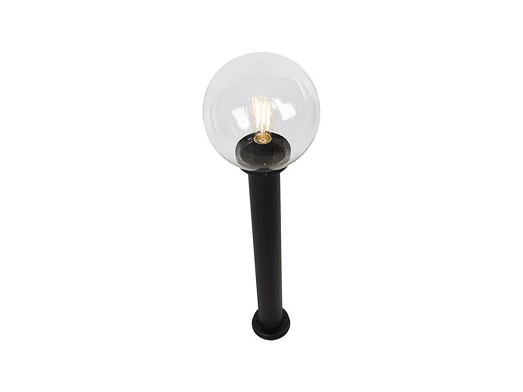Lampe d'extérieur sur pied noire avec sphère transparente 100 cm IP44 - Sfera