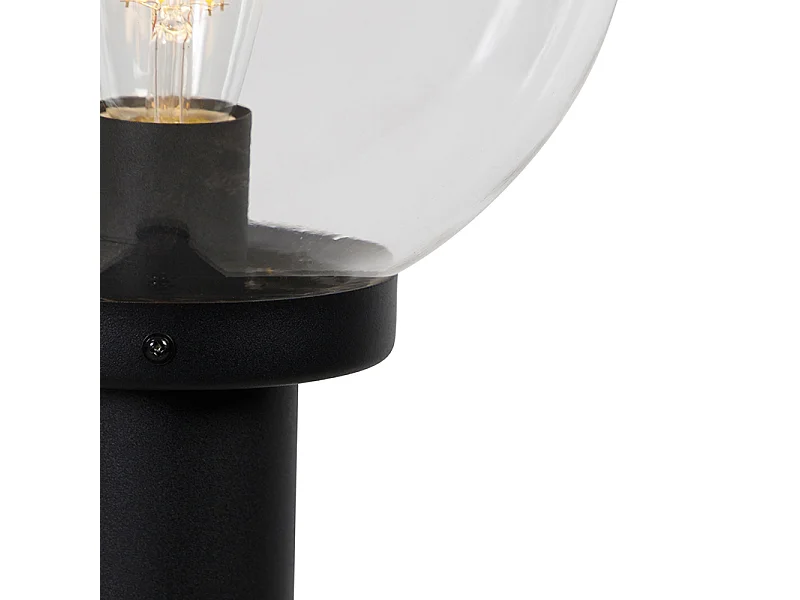 Lampadaire d'extérieur noir avec globe transparent 100 cm IP44 - Sfera