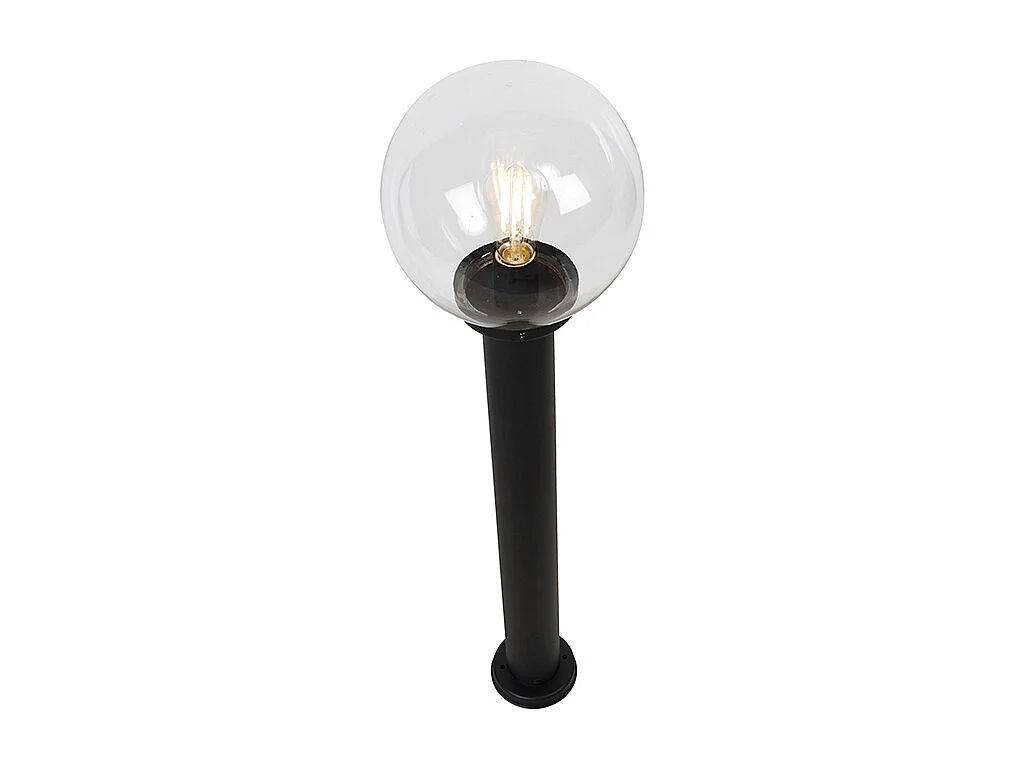 Lampadaire d'extérieur noir avec globe transparent 100 cm IP44 - Sfera