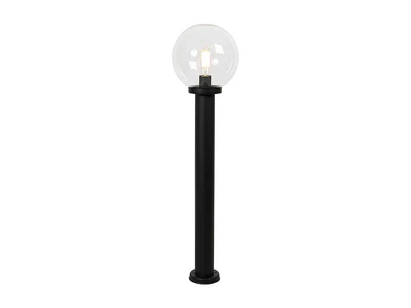 Lampadaire d'extérieur noir avec globe transparent 100 cm IP44 - Sfera