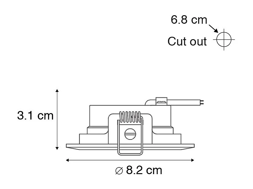 Spot encastré noir avec LED à 3 niveaux de gradation - Ulo
