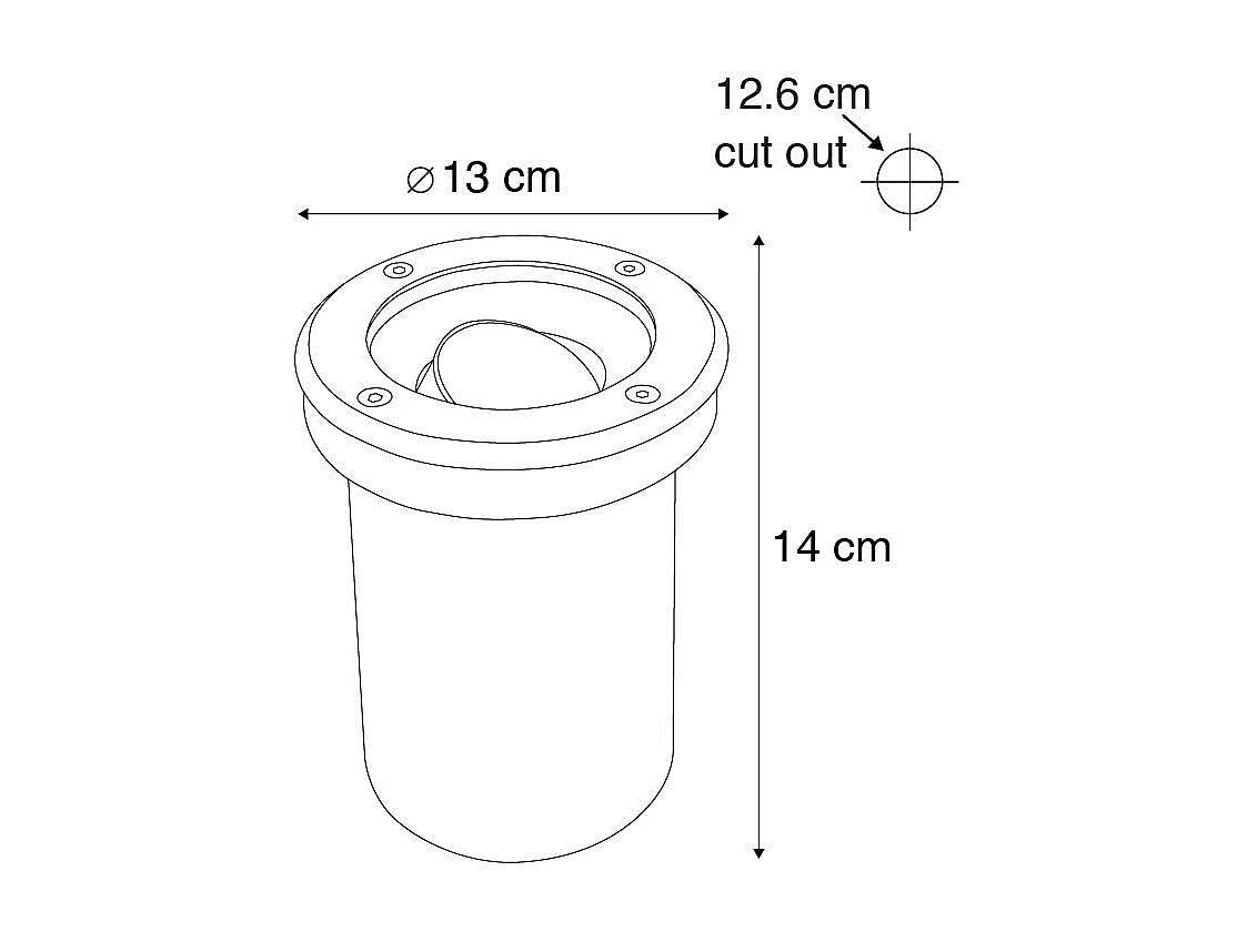 Spot de sol extérieur moderne en acier orientable IP65 - Delux