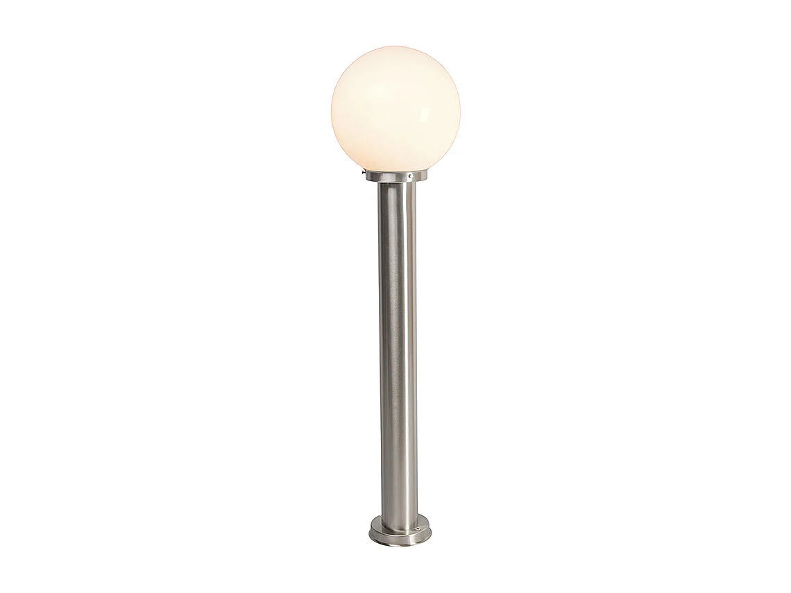 Lampadaire d'extérieur moderne en acier inoxydable 100 cm avec sphère en plastique IP44 - Sfera