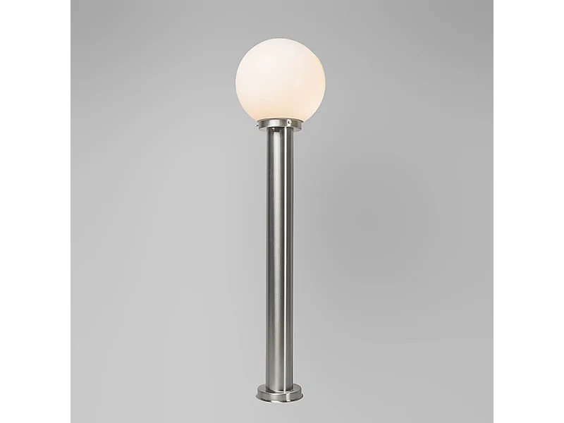 Lampadaire d'extérieur moderne en acier inoxydable 100 cm avec sphère en plastique IP44 - Sfera