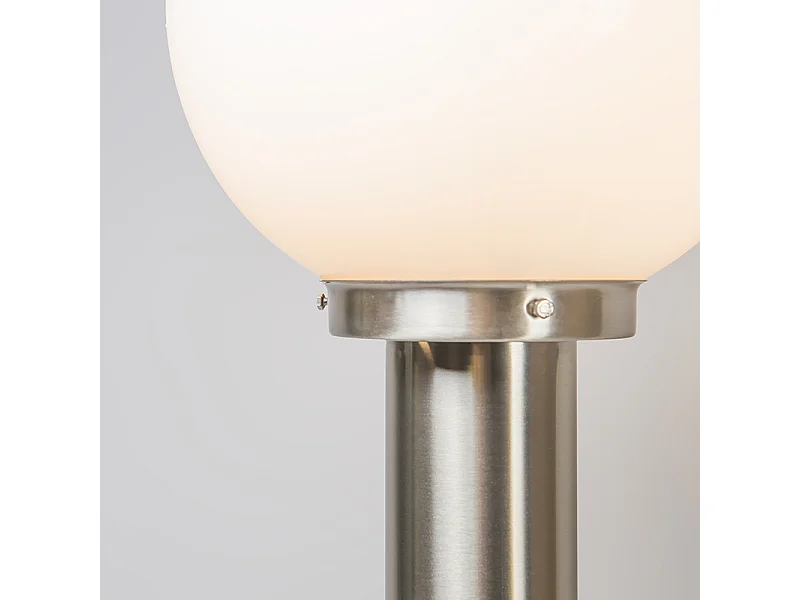 Lampadaire d'extérieur moderne en acier inoxydable 100 cm avec sphère en plastique IP44 - Sfera