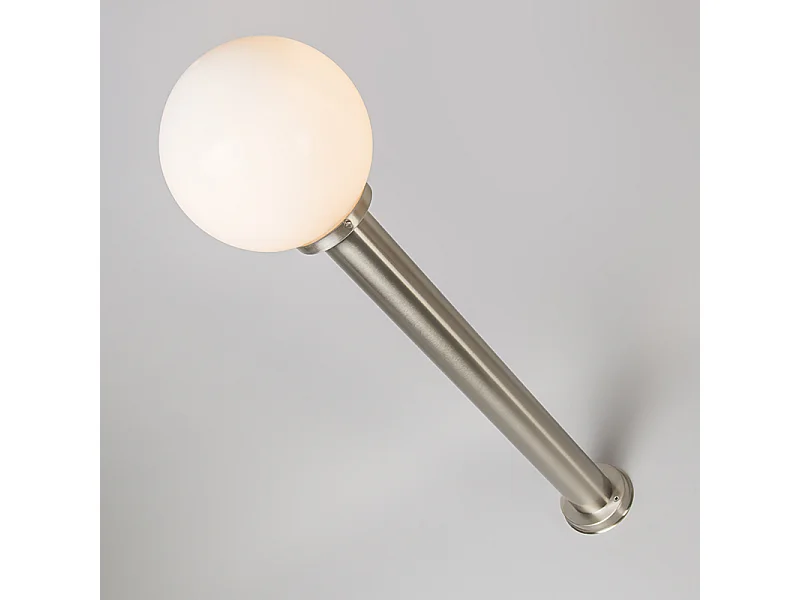 Lampadaire d'extérieur moderne en acier inoxydable 100 cm avec sphère en plastique IP44 - Sfera
