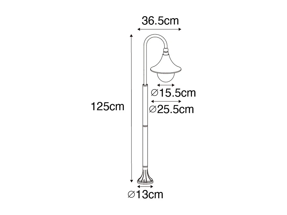 Lanterne d'extérieur classique noire 125 cm IP44 - Daphne