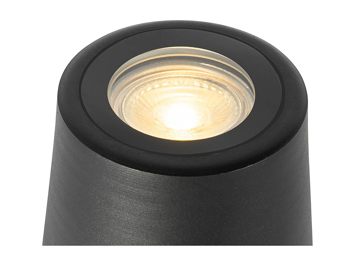 Spot de jardin moderne noir rond IP65 - Lennard