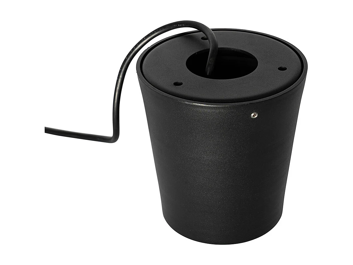 Spot de jardin moderne noir rond IP65 - Lennard