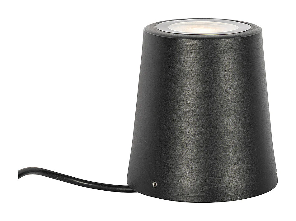 Spot de jardin moderne noir rond IP65 - Lennard