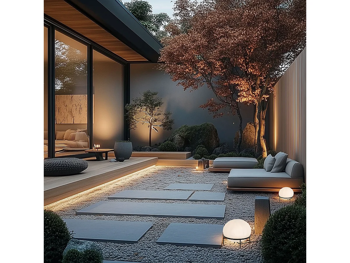 Lampe de table design d'extérieur noire - Jannie