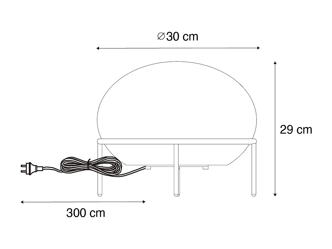 Lampe de table design d'extérieur noire - Jannie