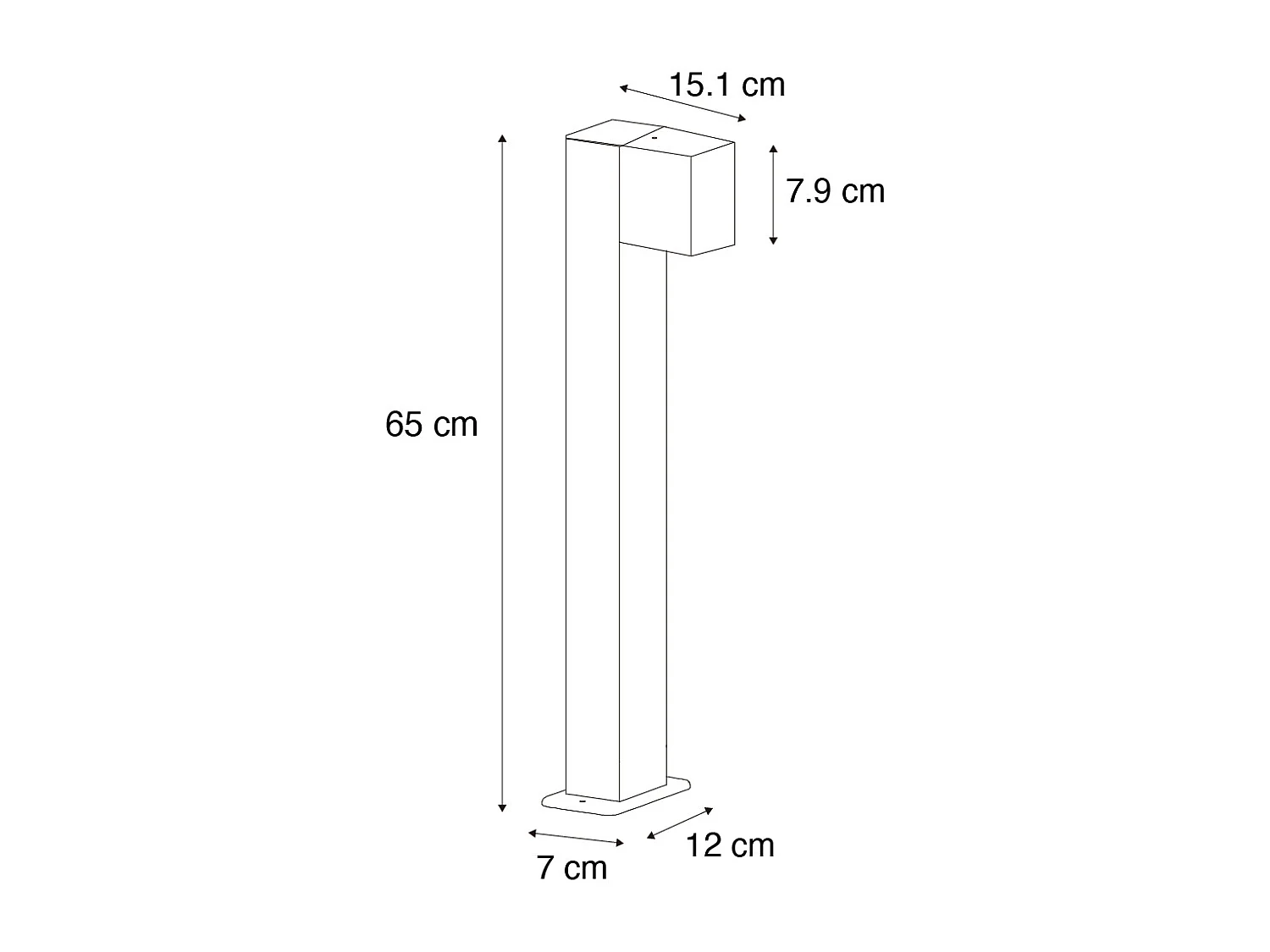 Lampadaire extérieur industriel gris foncé 65 cm IP44 - Baleno