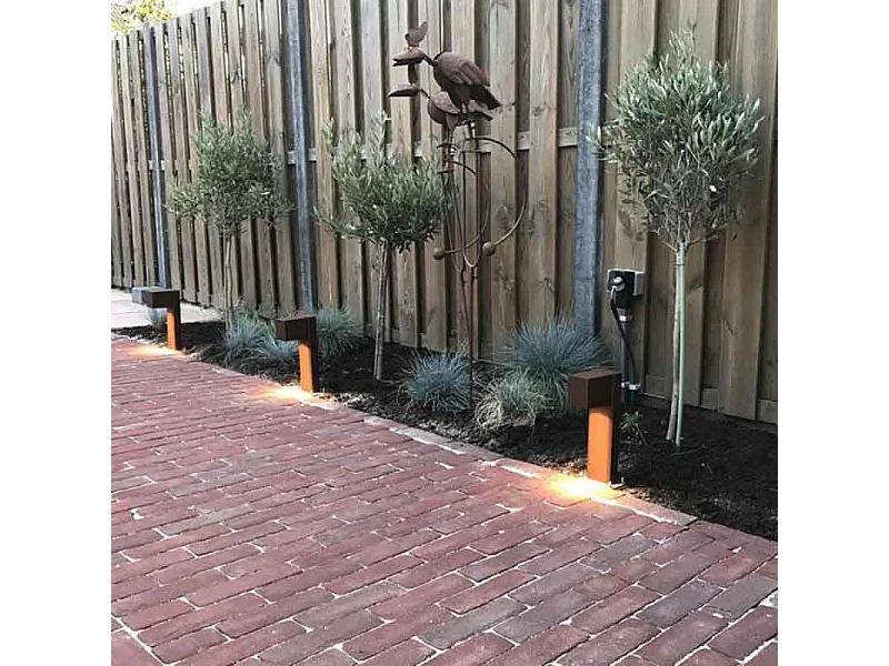 Lampadaire d'extérieur intelligent marron rouille 30 cm IP44 avec WiFi GU10 - Baleno