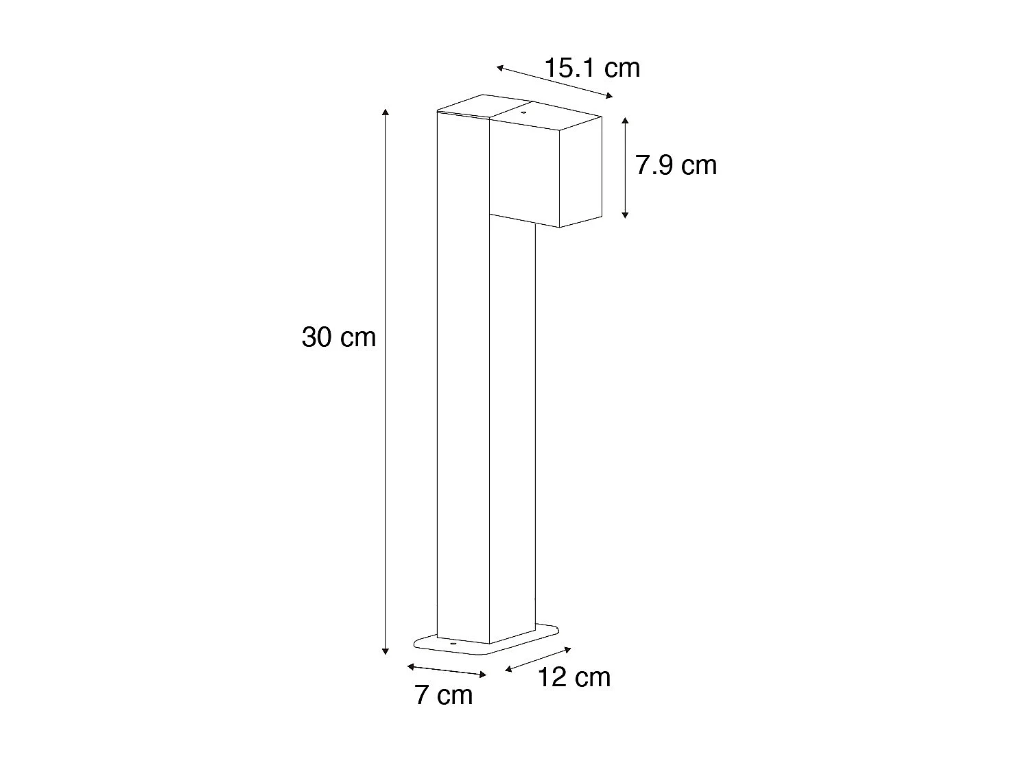 Lampadaire d'extérieur intelligent marron rouille 30 cm IP44 avec WiFi GU10 - Baleno